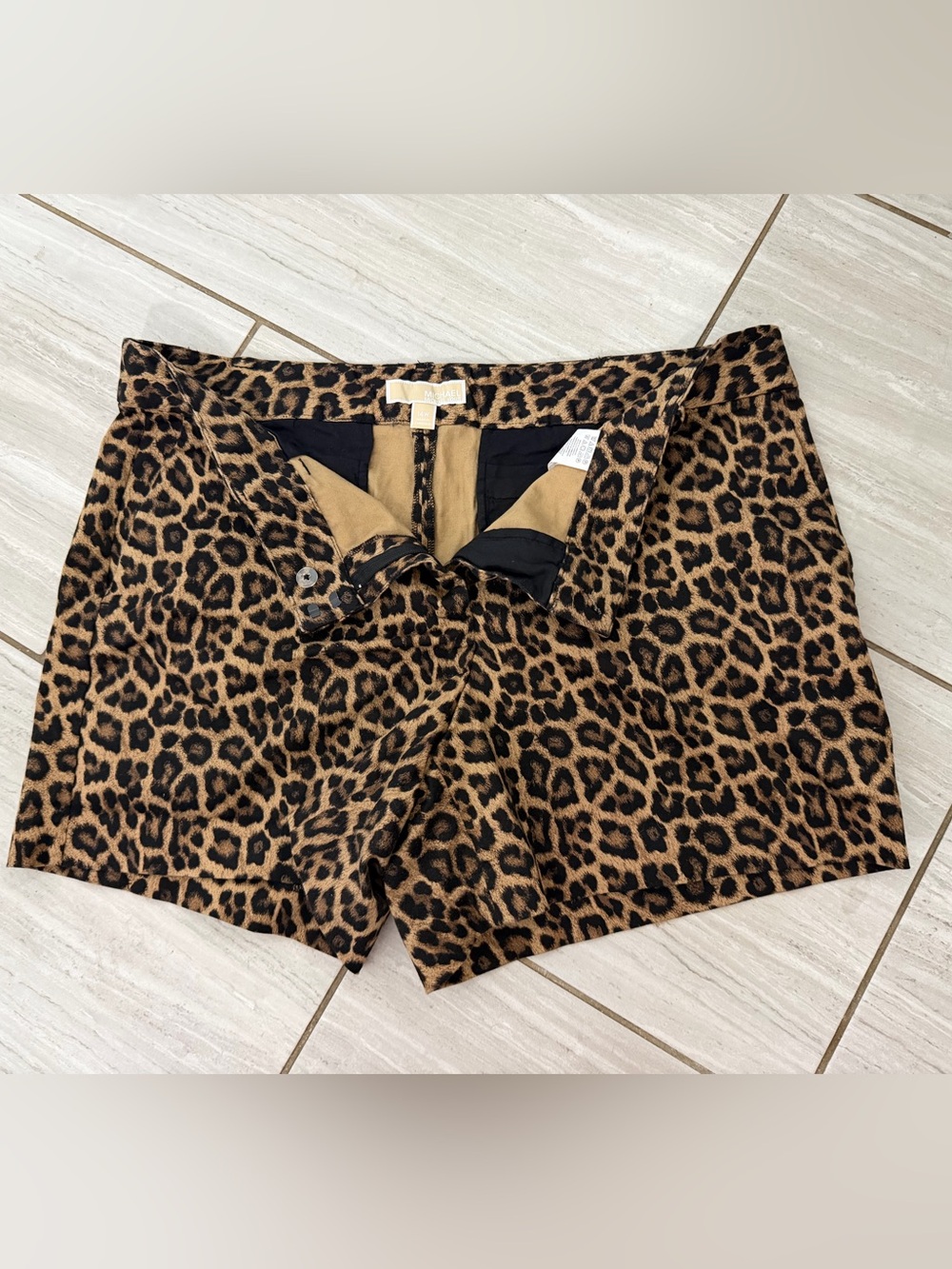 MICHAEL Michael Kors Leopard Print Brown and Black Shorts